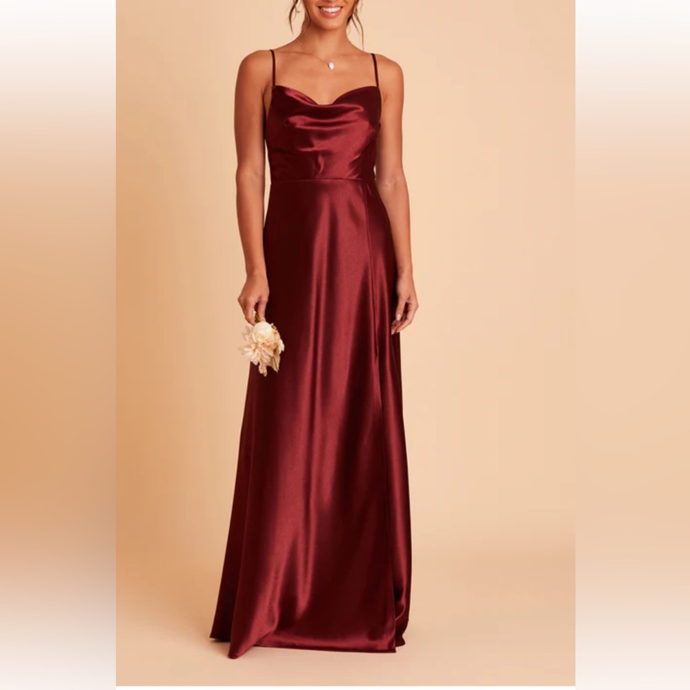 Lisa Long Dress - Shiny Satin Cabernet